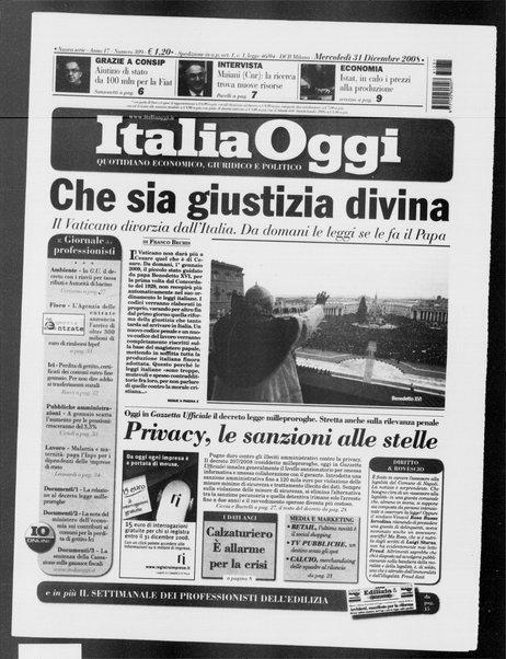 Italia oggi : quotidiano di economia finanza e politica